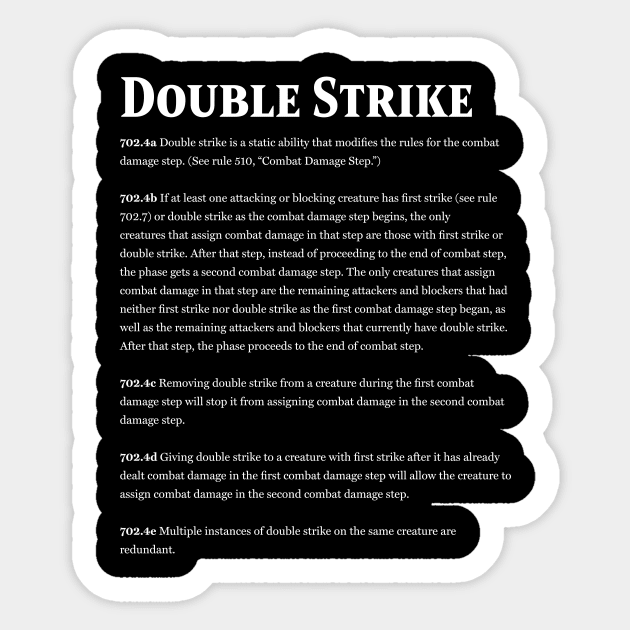 Magic the Gathering - Keyword Double Strike Rules Text Sticker by Saschken